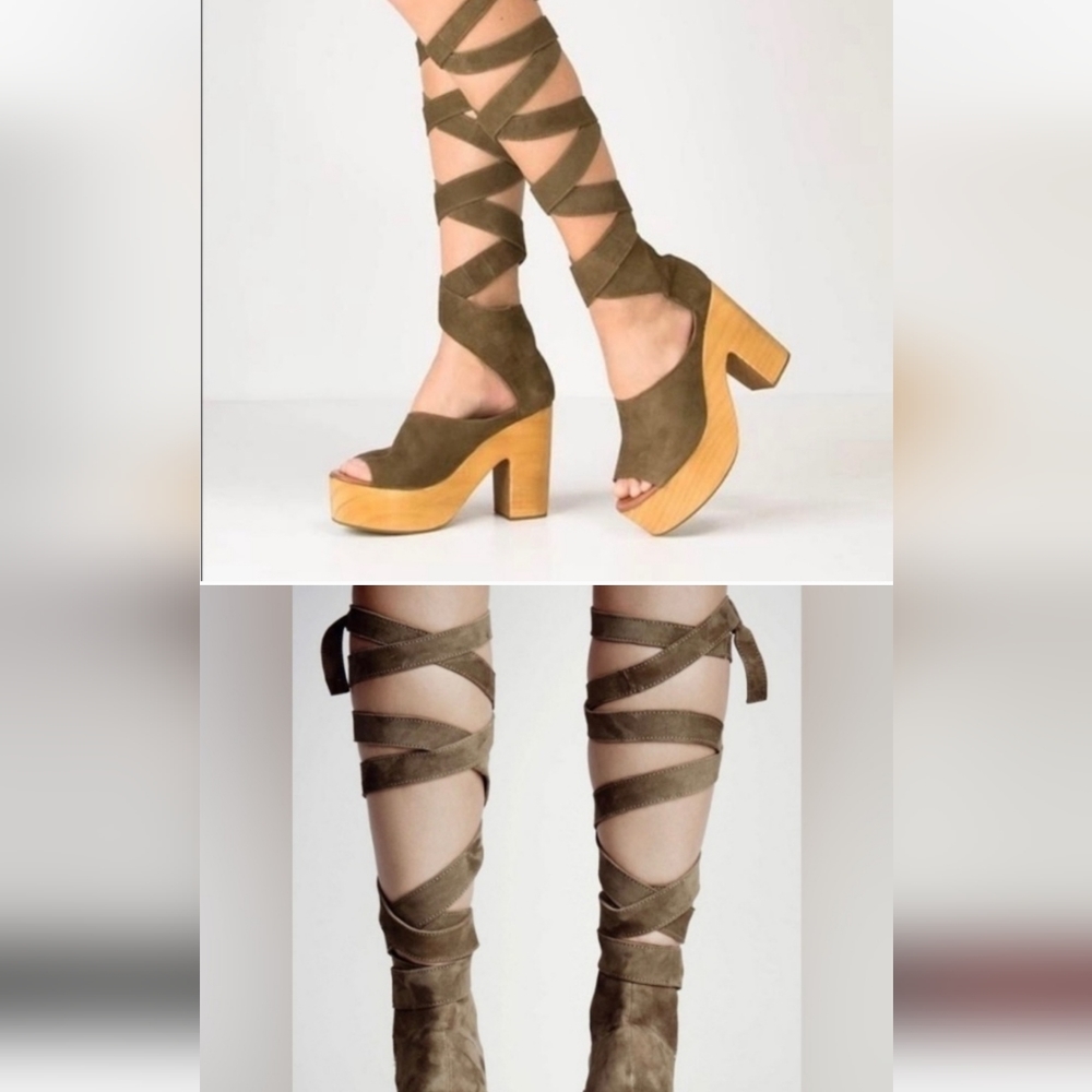 NEW free people touch the sky platform sandals gladiator style size 39